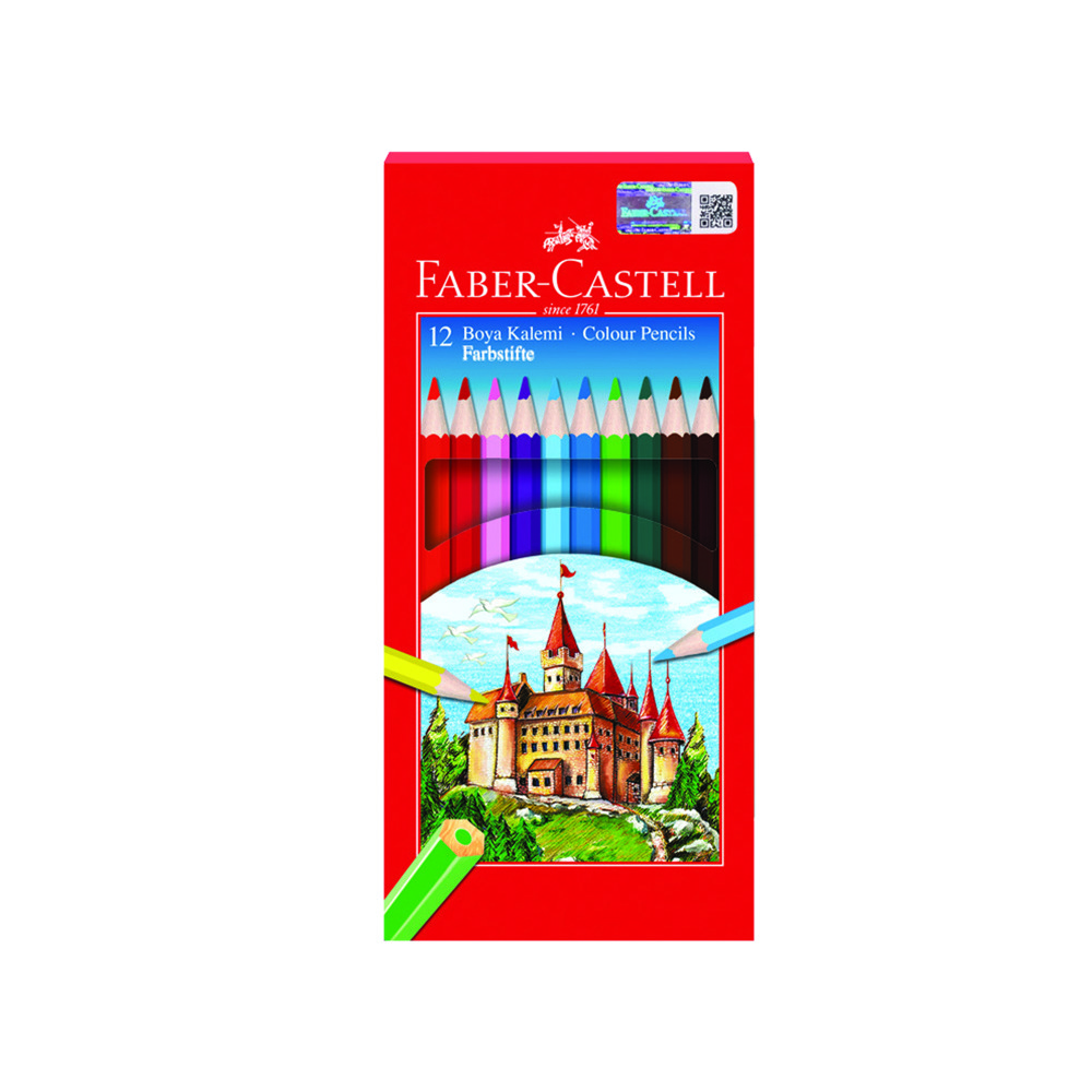 Faber-Castell 12 Renk Tam Boy Kuru Boya Kalemi