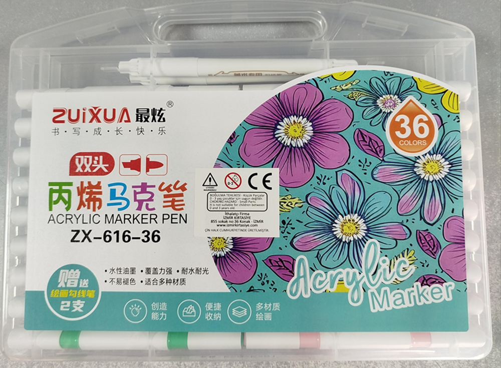 LİNEA 36 RENK İKİ UÇLU ACRYLIC MARKÖR ÜÇGEN GÖVDE