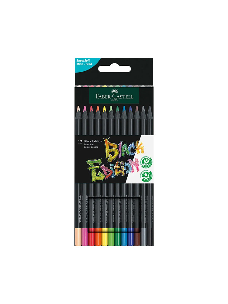 Faber Castell Faber-Castell Black Edition Boya Kalemi 12 Renk