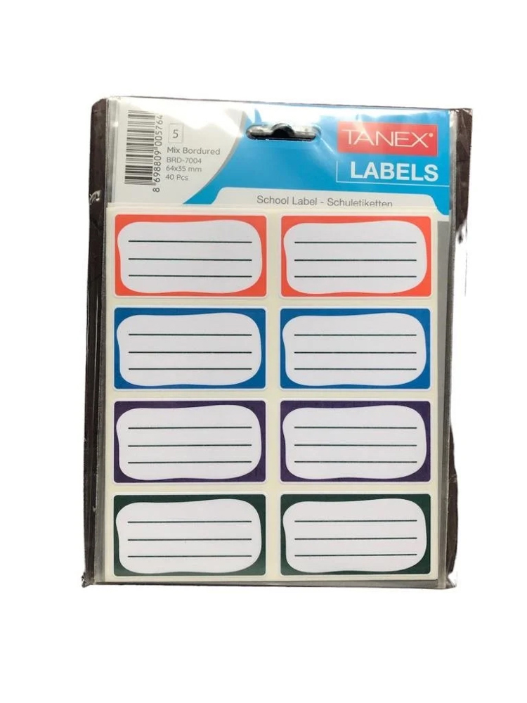 BRD Bordürlü Etiket BRD-7004 Mix Çıft Sıra, 5 AD.