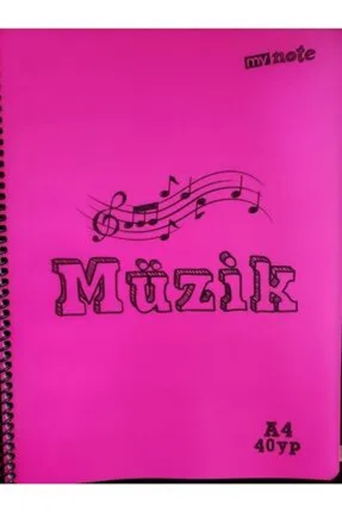 Spiralli Müzik Defteri - A4 Boyut - 40 Yaprak - Akademik Nota Defteri