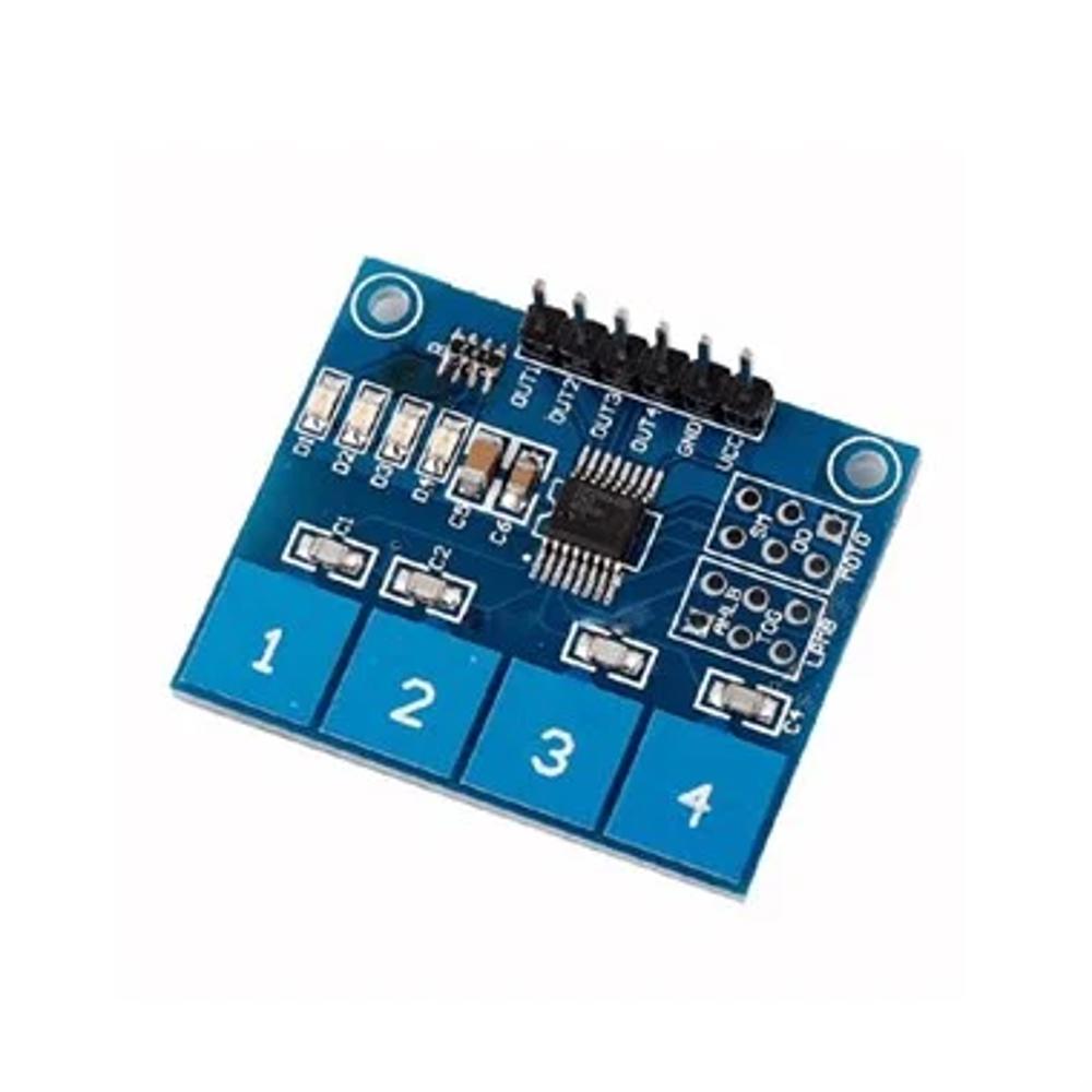 TTP224 4 Tuşlu Kapasitif Dokunmatik Keypad Modülü - Arduino ve Robotik Projeler İçin Dijital Tuş Paneli