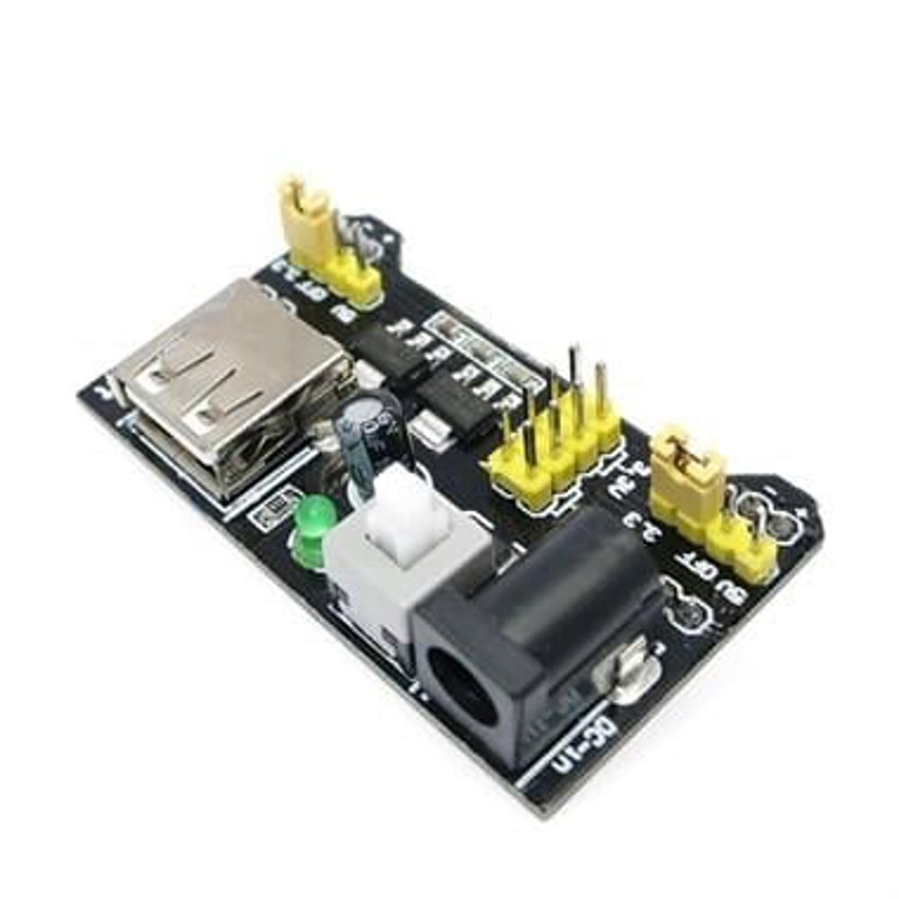 Arduino Breadboard Güç Modülü - 3.3V-5V DC Adaptör ve USB Girişli